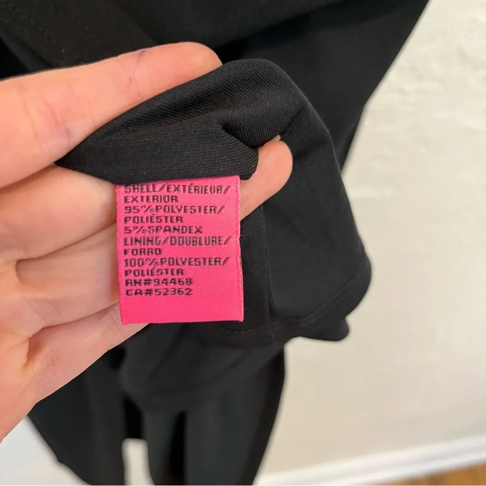 Betsey Johnson Black Faux Wrap Dress Midi 4 - Picture 6 of 7